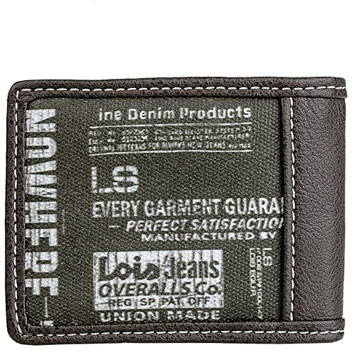 Lois - Cartera Juvenil de Chico. Lona Estampada. Billetero. Múltiples Compartimentos: Monedas Tarjetas Billetes DNI Carnet. Caja para Regalo Diseño Joven 201911, Color Marron