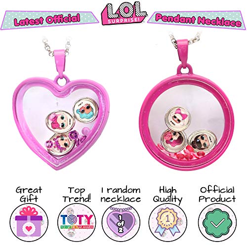 L.O.L. Surprise ! Colgante Para Niñas De Sus Muñecas LOL Favoritas | Collar Niña Cuello Rosa O Morado Con Mini Cristales Y Mini Fotos De Las Muñecas | Joyería Niñas