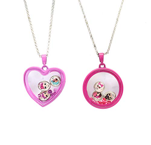 L.O.L. Surprise ! Colgante Para Niñas De Sus Muñecas LOL Favoritas | Collar Niña Cuello Rosa O Morado Con Mini Cristales Y Mini Fotos De Las Muñecas | Joyería Niñas