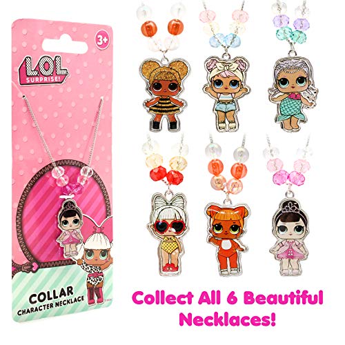 L.O.L. Surprise ! Collar Con Colgantes Para Niñas Con Sus Muñecas LOL Favoritas | Bonita Joyería Con Mini Muñecas Queen Bee, Baby Cat, Fancy, SPF Q.T, Merbaby O Dawn | Selección Sorpresa De 1 Pieza