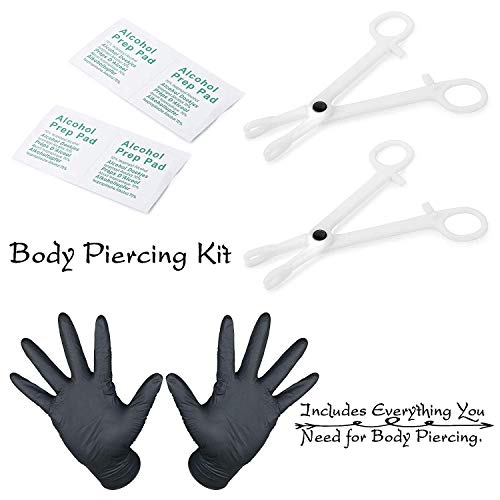 LOLIAS 107Pcs Acero Inoxidable Kit Piercing Anillo de Nariz para Mujeres Hombres Barbells Herradura Labios Piercing Lengua Ceja Ombligo Tragus Body Piercing (con Herramientas)