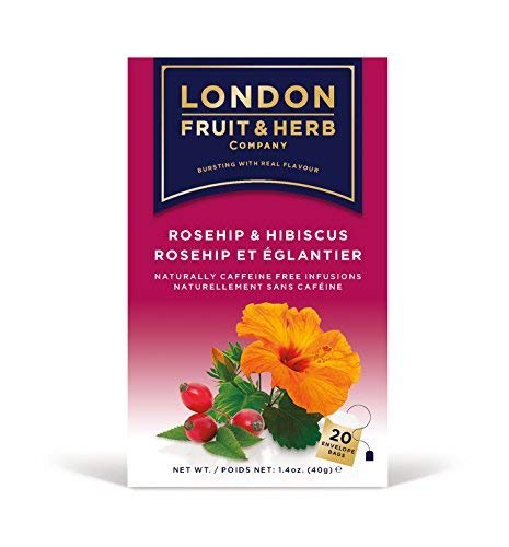 London Fruit & Herb Company Rosa mosqueta e hibisco naturalmente sin cafeína - 1 x 20 bolsitas de té (40 gramos)