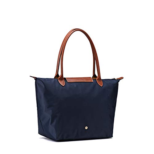 LongchampBolsa Le pliage bolsos mujer,Bolso de hombro de Lona plegable Tote (azul)