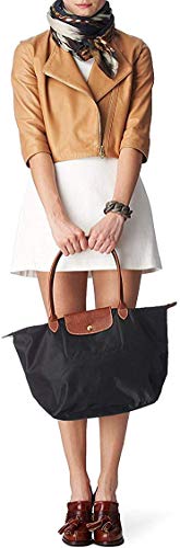 LongchampBolsa Le pliage bolsos mujer,Bolso de hombro de Lona plegable Tote (azul)