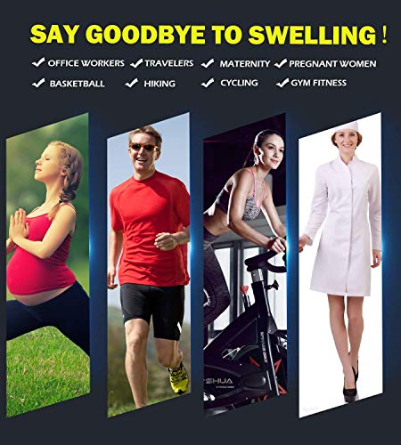 Longwu (3 pares Calcetines de Compresión Recuperación para Hombres y Mujeres (20-30 mmhg) Ideal para Dolor de Espinillas,Deportes,Dolor de Piernas,Varices,Trombosis Venosa Grave, Embarazo