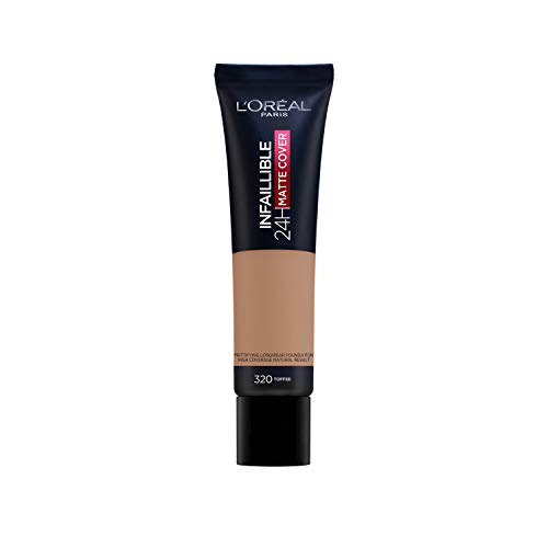 L'Oréal Infalible 24 H Matte Cover Base De Maquillaje Alta Cobertura Mate Piel Clara Subtono Dorado Caramel 320 40 g