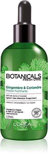 L'Oréal Paris - Botanicals Fresh Care - Serum sin enjuague Poción fortificante Cabello frágil, jengibre y cilantro,125ml, Lot de 3