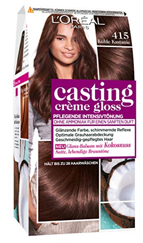 L'Oréal Paris casting Creme Gloss color de cabello cuidado de 415 fresca de la castaña, Paquete 1er (1 x 1 pieza)