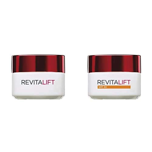 L'Oréal Paris Dermo Expertise - Revitalift Crema Hidratante de día anti-arrugas, con Pro-Retinol y protección solar SPF30, Pack crema + contorno de ojos