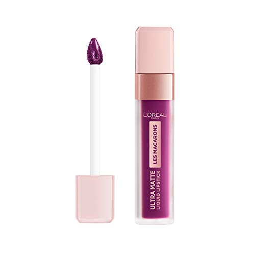 L'Oréal Paris - Les Macarons, Pintalabios Mate Permanente Morado, Tono 840 Infinite Plum - 30.5 gr.
