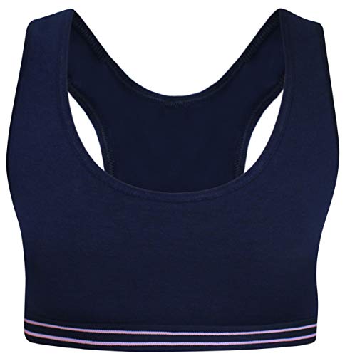 LOREZA 5 Top Interior para niña - Sujetador Deportivo Infantil - Modelo 1 - Pack de 5-10-11 años