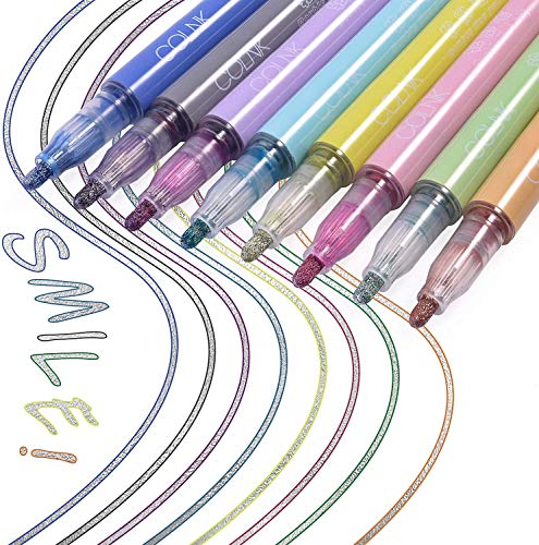 Los bolígrafos de contorno, 8 colores Outline Pen, bolígrafos de contorno de doble línea, tarjeta de regalo, bolígrafos de dibujo para felicitaciones de cumpleaños, escribir en cuadernos
