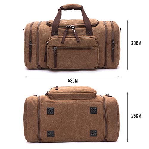 LOSMILE Bolsa de Viaje la Lona. (Marrón)