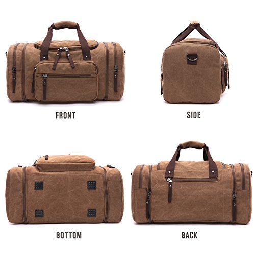 LOSMILE Bolsa de Viaje la Lona. (Marrón)