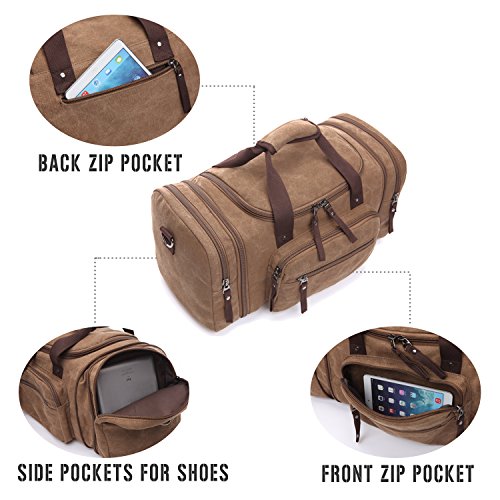 LOSMILE Bolsa de Viaje la Lona. (Marrón)