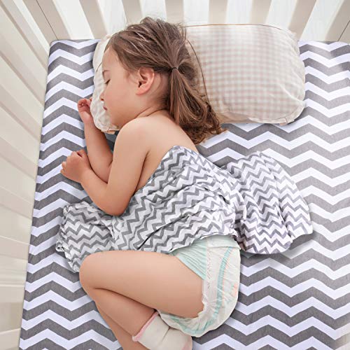 Lote 2 Sabanas Cuna 140x70x15cm, Momcozy Protector Colchon/Cubre Cunas Bebe/Aabanas Cama 100% Algodón. Ajustables con Gomas