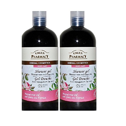 Lote de 2 geles ducha Bio (2 x 500 ml) Green Pharmacy Perfume rosa musquée-thé verde