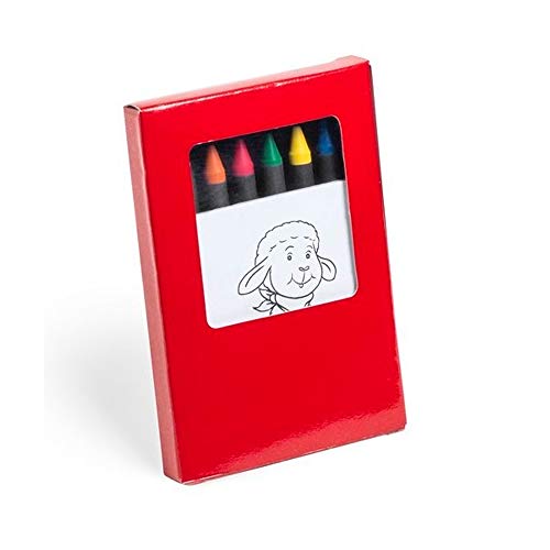 Lote de 20 estuches cada uno incluye 6 ceras más un bloc con 20 hojas con dibujos para colorear. Regalos infantiles cumpleaños, colegios