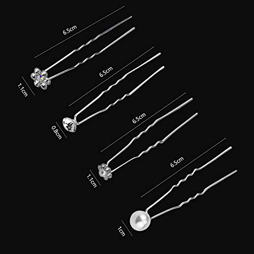 Lote de 40 Horquillas para el pelo, Pinzas para el Cabello en Forma de U Accesorios de Fiesta de Bodas Nupcial