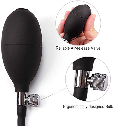 LotFancy Esfigmomanómetro Aneroide, Tensiometro Monitor Profesional de Presión Arterial Manual, Manguito Adulto Grande con Estuche - Negro (25-40cm)