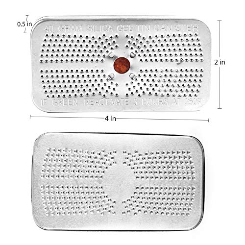 LotFancy Gel de Sílice Desecante de Bote, Cambio de Color Perlas de Naranja Reutilizable Deshumidificador 40g x 2 Cajas, No Tóxico, Seguro, Sin Cloruro de Cobalto II