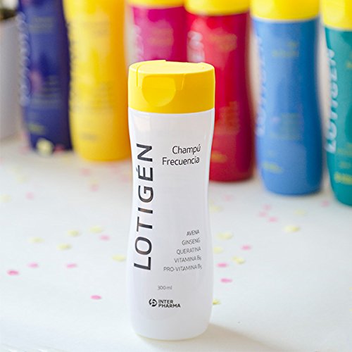 LOTIGÉN – Champú suave 100% natural de uso frecuente, diseñado para la higiene diaria del cabello. Champú con queratina, avena y vitaminas para cabello dañado, frágil y fino – 300 ml