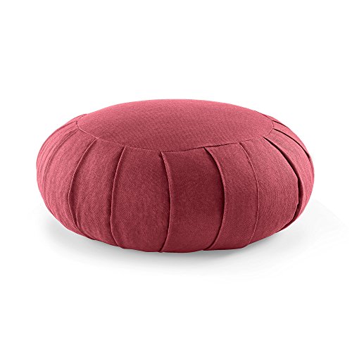 Lotuscrafts Cojin Zafu Meditación Yoga Zen - Altura 15 cm - Relleno de Espelta - Cubierta en Algodon - Cojin Yoga Zafu - Cojin Suelo Redondo - Meditation Cushion - Certificado Gots