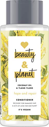 Love Beauty And Planet Hope & Repair Acondicionador para cabello dañado Coconut Oil & Ylang Ylang Flower sin silicona, 1 unidad (400 ml)