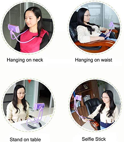 Love Planet - Soporte para teléfono móvil inteligente, rotación de 360 grados para colgar en el cuello, soporte para teléfono móvil, soporte flexible y perezoso para múltiples funciones