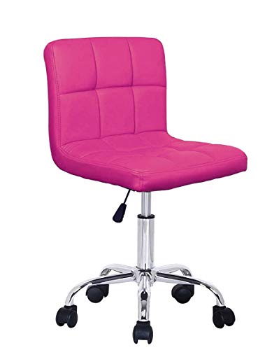 LOVECRAZY Silla de Trabajo Taburete Oficina Giratorio con Ruedas para Peluquería, Cosmética, Dentista, Hogar Diferete Color (Fucsia sin Brazo, 1 Unidad)