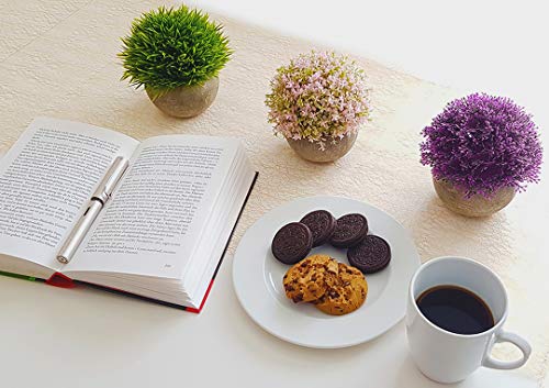 Lovelyz - Set de 3 flores artificiales en maceta, plantas artificiales, mini flores bonsái, para bodas, oficina, regalo, balcón, salón, casa