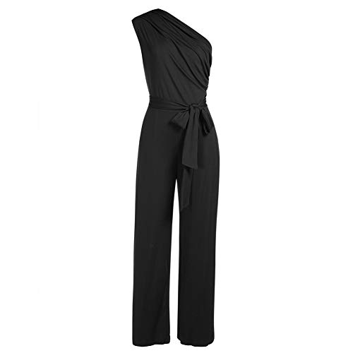 Lover-Beauty Mujer Mono Elegante Largos Verano Un Hombro Ropa Vestir Casual Pantalones Cintura Alta Vendaje Ajustado Sexy Trajes Asimétrico Piernas Anchas Oficina Fiesta
