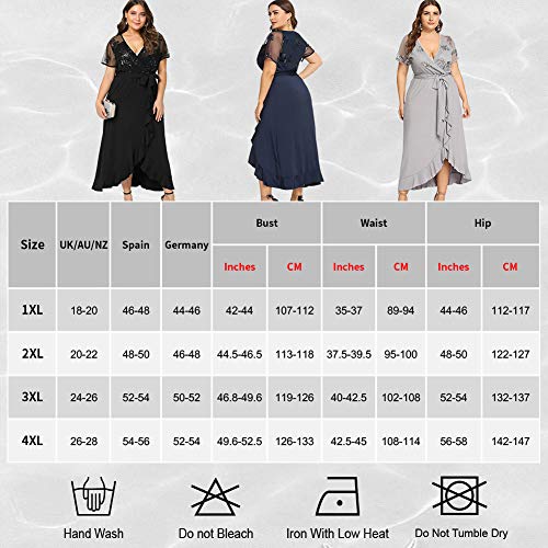 Lover-Beauty Vestido Corto Sexy Plus Size Raya Escote-V Volante con Manga Corta Falda Paragua Tutu Punto
