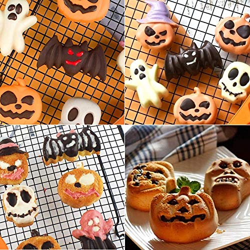 LOVEXIU 2pcs Moldes Halloween Silicona, Moldes De Silicona para DecoracióN De Pasteles,Moldes Muffins para Halloween,Chocolatinas,Pastel.
