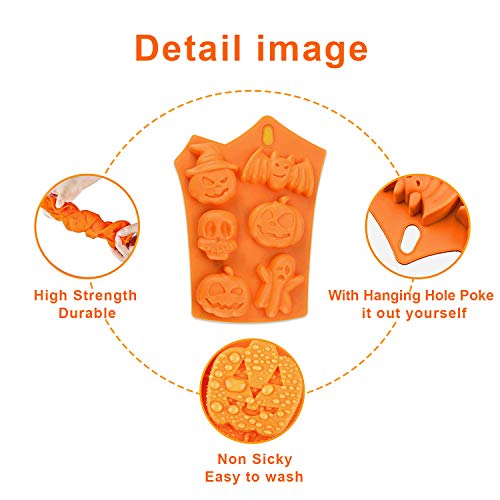 LOVEXIU 2pcs Moldes Halloween Silicona, Moldes De Silicona para DecoracióN De Pasteles,Moldes Muffins para Halloween,Chocolatinas,Pastel.