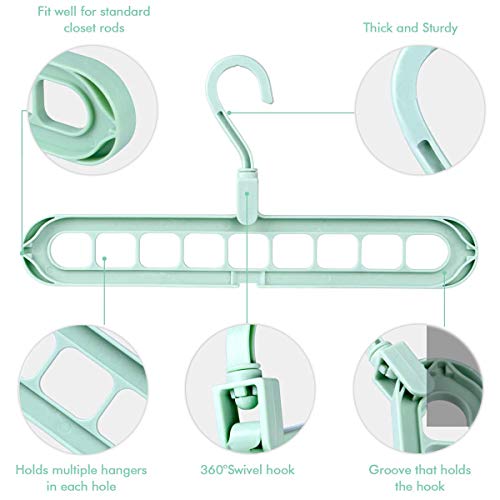 LOVEXIU Perchas Ropa Plegable, Magic Hanger 4 PCS, Perchas Plegables Armario Giratorio, Perchas Multiples Ahorra Espacio, Perchas Magicas Multifuncionales, Perchas Organizadoras Ropa para Armario