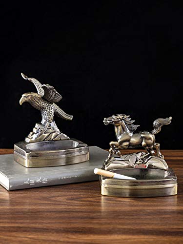 LOYWT Cenicero Personalidad Creativa Tendencia hogar Multifuncional cenicero Anti-Mosca cenicero Retro-P