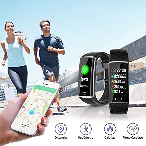 LOZAYI Pulsera de Actividad, Pulsera Actividad Inteligente, IP67, Reloj Inteligente para Mujer y Hombre, con Pulsómetro, Blood Pressure, Monitor de Sueño, Podómetro, para Android y iOS Teléfono Móvil