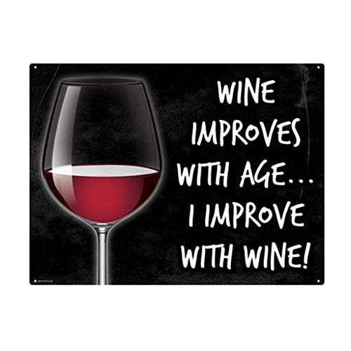 Lplpol - Cartel de aluminio con texto en inglés "Pour Yourself A Glass Vintage Tin Sign Póster decorativo para el hogar, bar, cena, pub de 8 x 12 pulgadas, aluminio, 1 color, 12" x 18"