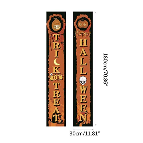 LQH 2 Piezas Truco o Banner de Halloween Porche Iniciar sesión Colgante al Aire Libre de Interior