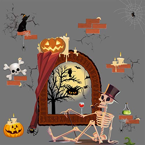 LQH Halloween de Terror en 3D Etiqueta de la Pared Pared de la Ventana de Cristal de la Puerta Etiqueta Decoración (Size : 203)