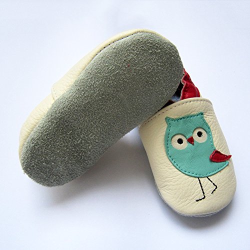 LSERVER- Zapatos de cuero suave para bebés Zapatos de Bebé para Primeros Pasos para Los Niños, pollada azul, 12-18 meses