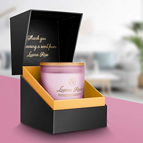 Luana Rose - Juego de velas perfumadas (cera de soja, para aromaterapia, larga duración de combustión de 50 horas), diseño de rosas
