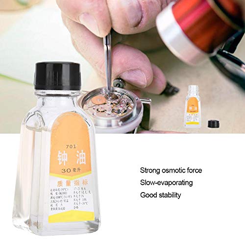 Lubricante duradero para relojes de buena estabilidad, aceite para relojes, con una fuerte fuerza osmótica, 30 ml para reparadores de relojes, relojeros