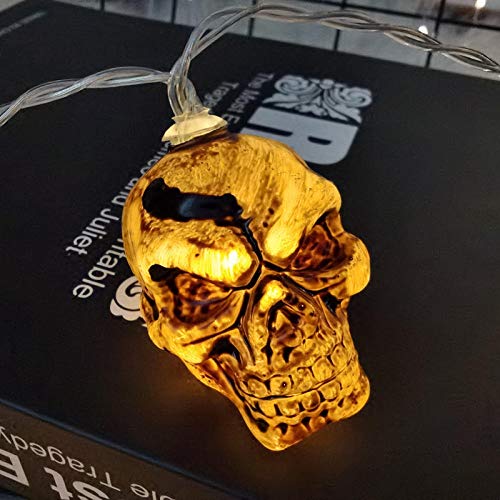 Luces de Cadena de Halloween linternas led Luces de Cadena de cráneo Interior decoración de Fiesta de Festival de Fantasmas de Terror-1,5 m batería de 10 lámparas