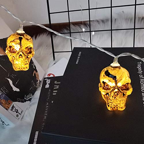 Luces de Cadena de Halloween linternas led Luces de Cadena de cráneo Interior decoración de Fiesta de Festival de Fantasmas de Terror-1,5 m batería de 10 lámparas