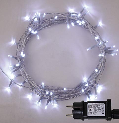 Luces de hadas de Navidad 100 LED Luminous Blanco luces de árbol de interior y al aire libre luces de cadena , luces de hadas 10m iluminado longitud con Cable transparente