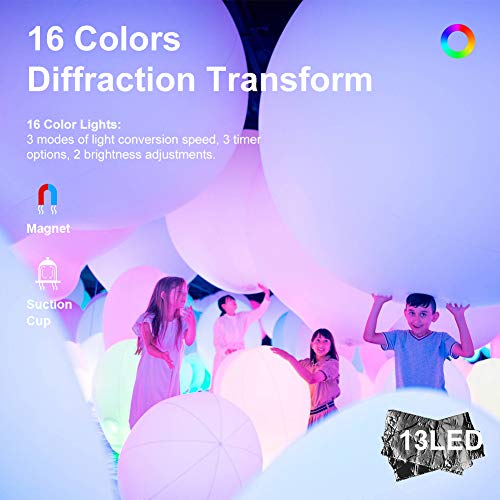 Luces Sumergibles, 8.5cm 4PCS Luz Piscina Impermeable, 16 Colores 13 LED con Control Remoto y Ventosas Lluminación para Estanques, Piscinas, Acuario, Jardín, Baño