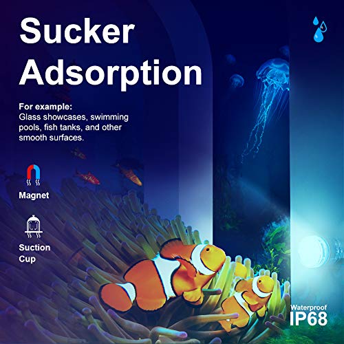 Luces Sumergibles, 8.5cm 4PCS Luz Piscina Impermeable, 16 Colores 13 LED con Control Remoto y Ventosas Lluminación para Estanques, Piscinas, Acuario, Jardín, Baño