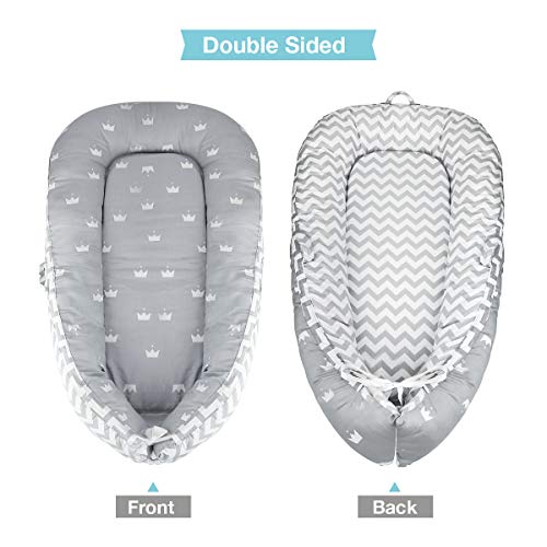 Luchild Nido Bebé Recién Nacido, Reductor de Cuna Nidos, Cama cana nido de viaje Doble Caras para bebe dormir